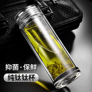百萊斯（GO TO SUCCESS）雙層玻璃保溫茶杯男女士個(gè)人專(zhuān)用水杯商務(wù)辦公室茶杯杯 400ml[純鈦版]90%購買(mǎi)400ml1只