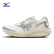 美津濃（MIZUNO）25新款春夏厚底緩震慢跑鞋回彈跑步鞋ASTRO X 06/米白色/灰色 38