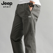 JEEP SPIRIT工裝褲男士休閑褲新款男褲褲子男裝寬松直筒長褲2227 軍綠色 XL