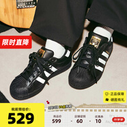 ADIDAS阿迪達(dá)斯經(jīng)典黑白金標(biāo)貝殼頭運(yùn)動(dòng)板鞋三葉草SUPERSTAR休閑鞋 EG4959 Rose同款 36.5