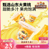 三只松鼠汁汁黃桃水果撈200g*6杯盒裝新鮮水果罐頭零食酸甜清爽解饞