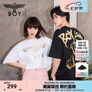 BOY LONDON【范丞丞同款】夏季短袖情侶小熊涂鴉滿印潮牌T恤N01019 黑色 L 此款偏大，建議拍小一碼