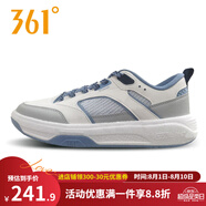 361°運動(dòng)鞋男鞋2025夏季新款低幫拼色休閑鞋百搭網(wǎng)面透氣時(shí)尚板鞋男 羽毛白/仿古灰藍 40