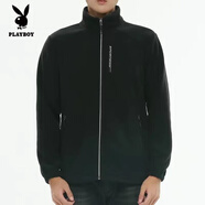 花花公子（PLAYBOY）秋冬搖粒絨外套女裝戶外運(yùn)動休閑開衫雪花絨上衣青少年情侶外套女 男款黑色(豎標(biāo)) XL 80-100斤