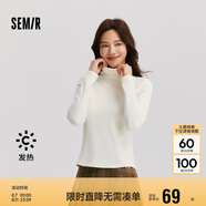 森馬（Semir）長袖T恤女發(fā)熱德絨緊身顯瘦2024冬季簡約高領(lǐng)打底衫109724101009