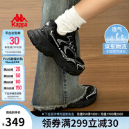 卡帕（Kappa）女鞋夏季網(wǎng)面運(yùn)動(dòng)鞋子女款網(wǎng)鞋增高老爹鞋休閑跑步鞋 黑色 36