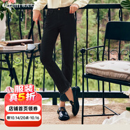Olrain法式黑色牛仔褲女春裝時尚休閑開叉小腳彈力長褲 黑色 S 155/64A