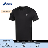亞瑟士ASICS運動T恤男子跑步短袖舒適反光夜跑運動上衣 2011C974-001 黑色 S