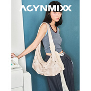 ACYNMIXX廢土風(fēng)蕾絲包軟皮通勤半月餃子包大容量托特包松弛感單肩斜挎包 中號杏色蕾絲餃子包 無(wú)規格