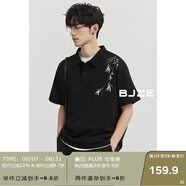 伯爵卓爾短袖POLO衫男士中式刺繡國潮風設計感體恤衫24夏季新款 J421285 子夜黑（新款繡花） XL 180