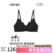 ubras虞書欣同款鉆石紗夾心軟支撐花瓣杯文胸內(nèi)衣女胸罩 背勾-黑色 M