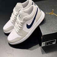 CLENIKEEDNIKE AIR莆田純原高版本AJ1白灰藍低幫男女百搭復古同款籃球鞋運 aj1白灰藍 35