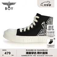 BOY LONDON春夏男女同款帆布鞋老鷹刺繡潮牌時(shí)尚休閑運(yùn)動(dòng)鞋 黑 41
