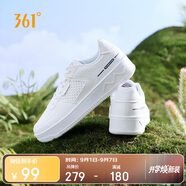 361°運動男鞋秋季開學(xué)復(fù)古厚底增高小白休閑板鞋子男672426611-1