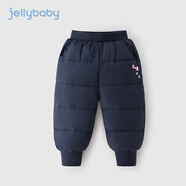 JELLYBABY杰里貝比寶寶羽絨褲加絨加厚秋冬新款兒童長褲防水女童冬裝童裝褲 寶藍 130