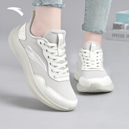 安踏女鞋運動(dòng)鞋女秋冬季新款網(wǎng)面透氣皮面防水跑步鞋子女士戶(hù)外休閑鞋 （秋季新款-網(wǎng)面透氣）沙丘灰/粗麻灰 39 (美碼8碼)