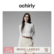 歐時力OCHIRLY 可機洗進口100%美麗諾羊毛毛衣女無縫一體高級感 米白 S