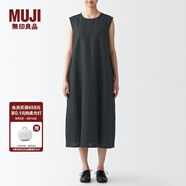無印良品 MUJI 女式 亞麻水洗 無袖連衣裙 BCL48C2S 黑色 XS-S
