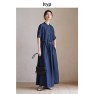 旅途原品【明星同款】ltyp自然風(fēng)真絲牛仔連衣裙 簡(jiǎn)約顯瘦氣質(zhì)新款冬季 丹寧藍 M