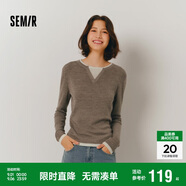 森馬（Semir）森馬毛衣女短款假兩件含羊毛針織衫24冬新款保暖內搭109724107015