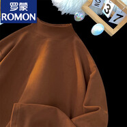 羅蒙（ROMON）德絨半高領(lǐng)打底衫男秋季配大衣西裝內搭加絨成熟穩重男裝長(cháng)袖t恤 焦糖色【高質(zhì)量】 2XL (180)