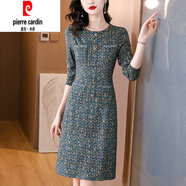 皮爾卡丹小香風(fēng)連衣裙女2025春秋新款氣質(zhì)名媛高端氣質(zhì)收腰裙子 圖片色 2XL 117-126斤