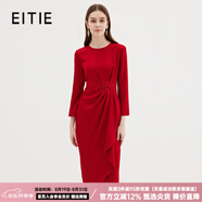 愛(ài)特愛(ài)（EITIE）商場(chǎng)同款高級感長(cháng)袖收腰釘珠禮服包臀連衣裙秋新款敬酒服7177811 紅蔓61 XL 170