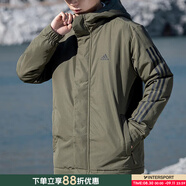 阿迪達(dá)斯（adidas）棉服男裝 25春季新款運動服防風(fēng)連帽棉衣外套戶外保暖運動棉服 軍綠色大棉服/店長主推 XL