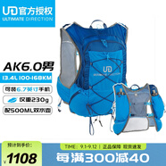 ULTIMATE DIRECTION競速UD越野包AK6.0戶外男女跑步背包騎行帶軟水壺 可配水袋13.4L 男款-簽名藍(lán) L/G