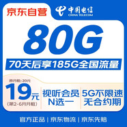 中國電信流量卡19元【185G流量】全國通用大手機(jī)5G純上網(wǎng)電話卡長期非無限永久終身