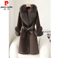 皮爾卡丹皮草外套女2025冬季新款中長(cháng)款領(lǐng)皮毛一體仿雪狐貂大衣貴夫人名媛 咖啡色【專(zhuān)柜品質(zhì)】 2XL 建議110-130斤