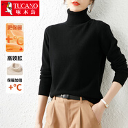 啄木鳥(niǎo)（TUCANO）針織衫女秋冬高領(lǐng)純色柔軟舒適長(cháng)袖毛衣時(shí)尚百搭上衣女裝 黑色 XL