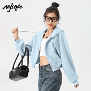 MJ STYLE插肩袖短款開衫外套女2025年秋季寬松休閑百搭運動風學生長袖上衣