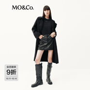 MO&Co.【C+系列】針織大衣2025冬新品含牦牛絨挺括毛衣外套MBE4CAR047 黑色 XS /155
