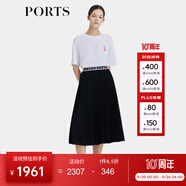 PORTS寶姿商場同款早春新品女裝ROBBI聯(lián)名顯瘦百褶裙SP8S004HWP024 黑色 XS (2)