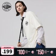 帕拉丁【敖瑞鵬同款】上裝寬松潮流套頭時(shí)尚圓領(lǐng)短袖T恤109647 棉花糖色 L