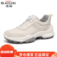 澳倫（aolun）男士2025休閑鞋新款夏季透氣旋轉(zhuǎn)扣時(shí)尚運(yùn)動(dòng)鞋休閑男鞋登山鞋 白色 39
