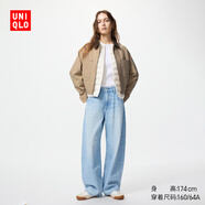 優(yōu)衣庫女裝男裝寬松廓形牛仔褲/彎刀鐮刀褲子25秋冬新款479000 62 粉藍色 25 /160/64A