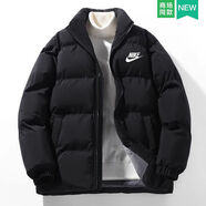 JUST DO IT-NIKE冬季外套男女AJ羽絨棉衣加絨加厚新款立領(lǐng)寬松面包服保暖休 耐克【高品質(zhì)】XJNK 黑色 175 耐克XL 建議175-180cm