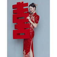 木南飛出租賃新娘敬酒服伴娘服2025新款韓版長(cháng)款修身宴會(huì )禮服敬酒服禮服 15 XS