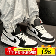 NIKE耐克男鞋女鞋AJ1情侶鞋Air Jordan 1低幫新年紅白休閑籃球運(yùn)動(dòng)鞋 經(jīng)典款黑白 44.5 【男款】