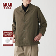 無印良品（MUJI） 男女通用法蘭絨開領(lǐng)襯衫長袖休閑百搭襯衣外套純棉全棉ACA71A1A 褪色米色 S-M 165/88A