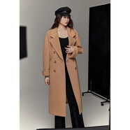 阿瑪施（AMASS）阿瑪施女裝秋冬季氣質(zhì)優(yōu)雅綿羊毛外套極簡(jiǎn)中長(cháng)款毛呢大衣5400861 駝色 M