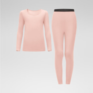 蕉內小熱皮301+兒童保暖內衣套裝男女童保暖抗菌大童寶寶秋衣秋褲秋冬 珺粉 110