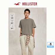 HOLLISTER【涼感】25夏新款純色簡(jiǎn)約風(fēng)情侶T恤男裝女裝KI324-4166 棕色 M (180/100A)