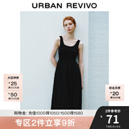 UR夏季新款女裝時(shí)尚法式簡(jiǎn)約高級(jí)感拼接連衣裙UWU740055 黑色 L