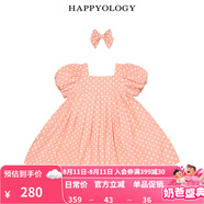 happyology英國兒童波點(diǎn)泡泡袖連身裙女童新品春全棉可愛夏連衣裙 粉底白波點(diǎn) 110 (112cm)