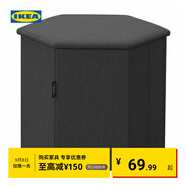 宜家（IKEA）KJUGE凱尤吉帶儲物矮凳客廳茶幾凳簡約換鞋凳帶儲物 深灰色