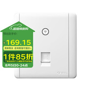 公牛(BULL) 墻壁式WIFI插座  86型無(wú)線(xiàn)路由器面板雙天線(xiàn)電腦網(wǎng)絡(luò )插座G28D125A 白色