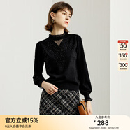 顏域時(shí)尚燈籠袖針織衫女2025新款冬裝復(fù)古溫柔風(fēng)通勤氣質(zhì)套頭毛衣 黑色 M 38